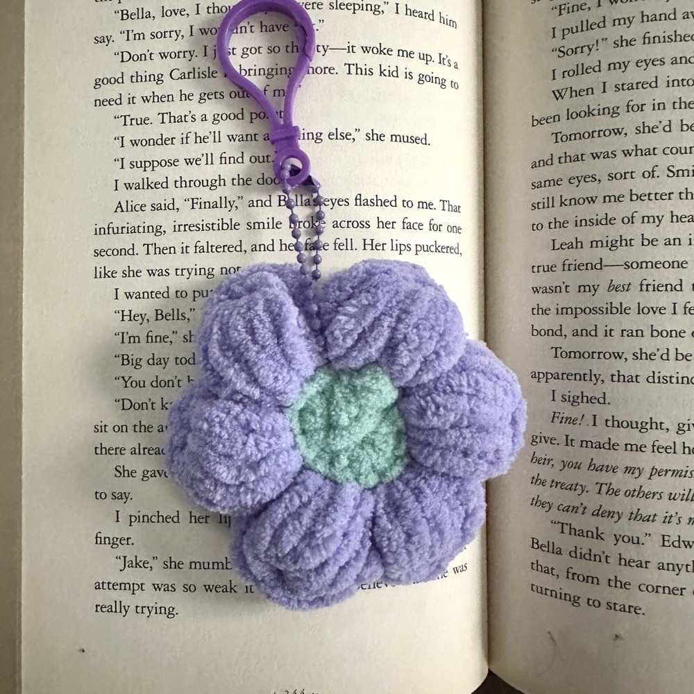Puff Flower Keychain | Handmade Bag Tag Keychain for Girls, Flower Power Crochet